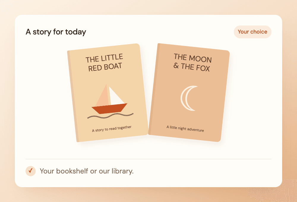 Choose a real book or a story from Sovi’s leveled library.